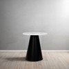 Royal Hampton Side End Table, Marble 18 Inch Round Top, Modern Pedestal Base - 3 of 4