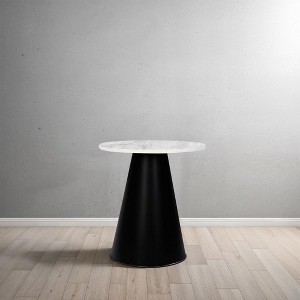 Royal Hampton Side End Table, Marble 18 Inch Round Top, Modern Pedestal Base - 1 of 4