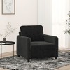 VidaXL Black Velvet Sofa Chair - Modern One-Seater Lounger with Metal Frame, Thick Padding, and Smooth Fabric for Living Room - 2 of 4