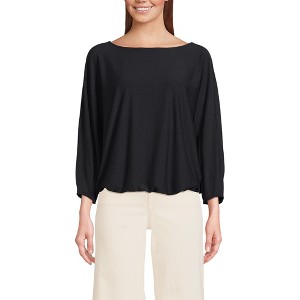 Lands' End Women's Lightweight Jersey 3/4 Sleeve Dolman Blouson Top - 1 of 3