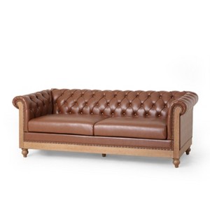 NicBex 78.75 Inch Morden 3-Seater PU Sofa Couch with Wood Legs for Living Room,Office,Apartment - 1 of 4