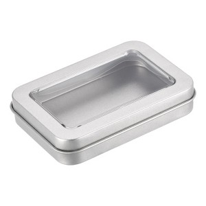 Unique Bargains Tinplate Portable Compact Durable Storage Containers with Clear Lid 3 Pcs - 1 of 4