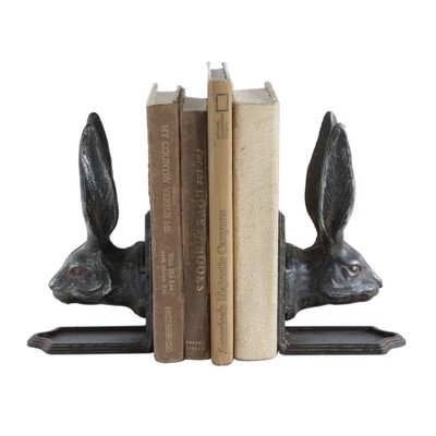 Metal Rabbit Head Bookends (9.75") - 3R Studios