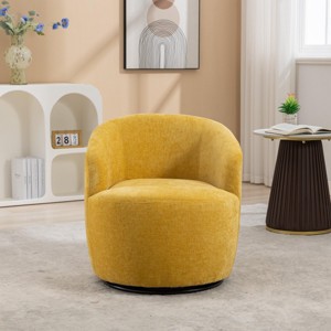360° Swivel Barrel Accent Chair, Upholstered Lounge Club Armchair for Living Room or Bedroom – Maison Boucle - 1 of 4