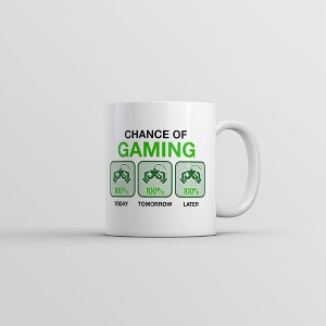 Crazy Dog T-Shirts Chance Of Gaming Mug Funny Video Games Graphic Coffee Cup-11oz - 1 of 4