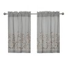 Kate Aurora Shabby Sheer Embroidered Complete 3 Piece Floral Rod Pocket Cafe Kitchen Curtain Tier & Valance Set - 4 of 4