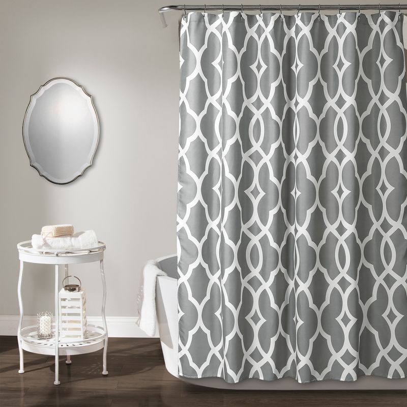 Connor Geo Shower Curtain Gray - Lush D&#233;cor, 1 of 9