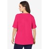Jessica London Women's Plus Size Stretch Cotton Cuff Tee - 3 of 4