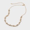 Multi-Stone Cluster Statement Necklace - Gold: Zinc Alloy, Lobster Claw Clasp, 6.25" Length - 3 of 4
