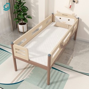 SweDrea Simple Wooden Bedroom Furniture Bed Single Solid Wooden Children Bed with Guardrails - 1 of 1