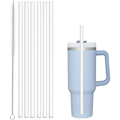 12" Reusable Straws for Stanley/Yeti 30oz-40oz Cup Tumbler, 6 Pack Reusable Straw with Cleaning Brush