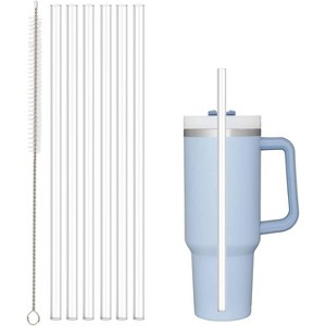 12" Reusable Straws for Stanley/Yeti 30oz-40oz Cup Tumbler, 6 Pack Reusable Straw with Cleaning Brush - 1 of 4