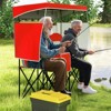 Costway Double Beach Chair with Adjustable Canopy Oversized Folding Camping Chair Turquoise Navy/Red/Turquoise - 4 of 4