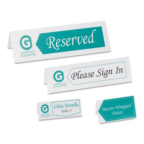 Single Line Printable Place Cards, (Choose Color), Set of 60 (10 Sheets), Laser & Inkjet Printers - Wedding, Party, Dinner, and Special Events -, Size