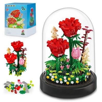 HogoKids Flower Bouquet Building Kit, 596pcs Bonsai Tree Sets with Cover for Adults and Kids Ages 6+
