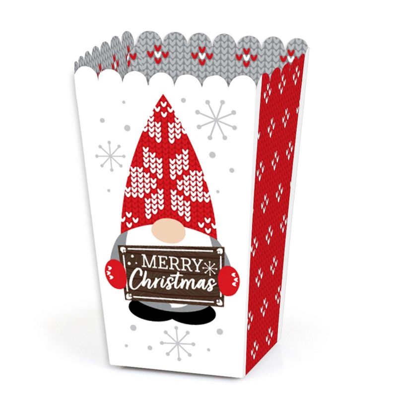 Big Dot of Happiness Christmas Gnomes - Holiday Party Favor Popcorn Treat Boxes - Set of 12, 1 of 6