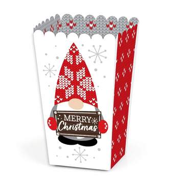 Big Dot of Happiness Christmas Gnomes - Holiday Party Favor Popcorn Treat Boxes - Set of 12