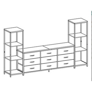 9-Drawer Fabric Drawer Double-Layer MDF TV Cabinet - 1 of 1