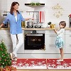 Acekool 2-Piece Red White Snow Print Indoor Mat Set, Soft Non-Shedding, Machine Washable, 17"x29" & 17"x47" - 2 of 4