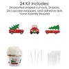 Big Dot of Happiness Merry Little Christmas Tree - Cupcake Decor - Red Truck and Car Christmas Party Cupcake Wrappers and Treat Picks Kit - Set of 24 - image 4 of 4