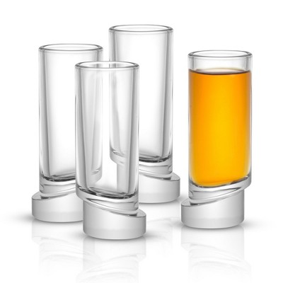 JoyJolt Aqua Vitae Lead-Free Crystal Square Off Base Bar Glasses