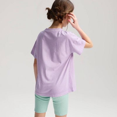 Cat & Jack Girls' Short Sleeve Oversized Graphic T-Shirt - Cat & Jack™ Lilac Purple M — фото 3