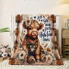 Lomsoe Cute Cow Flannel Blanket - Floral & Heart Print, Soft All-Season Throw for Camping, Sofa, Bed, Christmas Gift. - 4 of 4