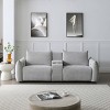 Power Lift Recliner Sofa with USB Charging - Linen Upholstered Living Room Sleeper with 2 Cup Holders, Storage Box , Home Theater Seating - 2 of 4