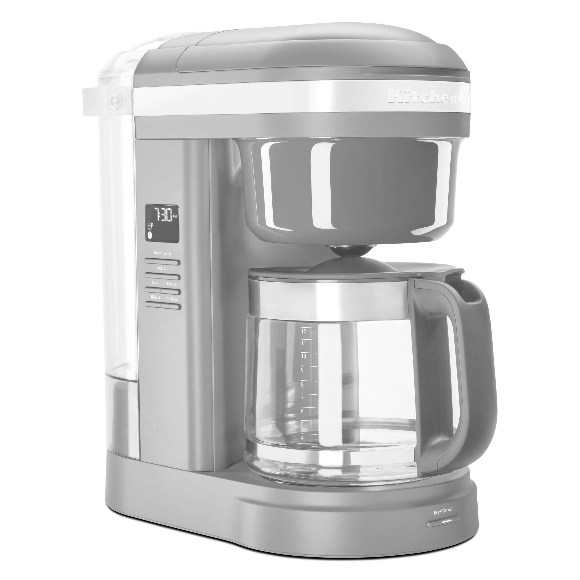 KitchenAid 12-Cup Coffee Maker with Spiral Showerhead - Matte Gray - KCM1208DG: Programmable Drip, Permanent Filter