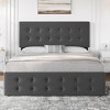 Bed Frame with 4 Storage Drawers and Linen Upholstered Headboard, Wooden Slats Support, Button Tufted Design, No Box Spring Needed - 4 of 4