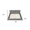 HomeRoots Gray Tufted Velvet Upholstered Queen Bed Frame - 3 of 4