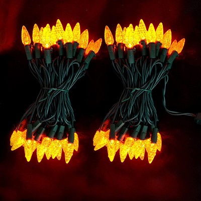 2 X 70 Orange Led C6 Green Wire String Lights Target