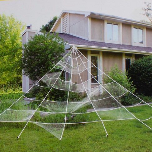 Giant spider shop web decoration