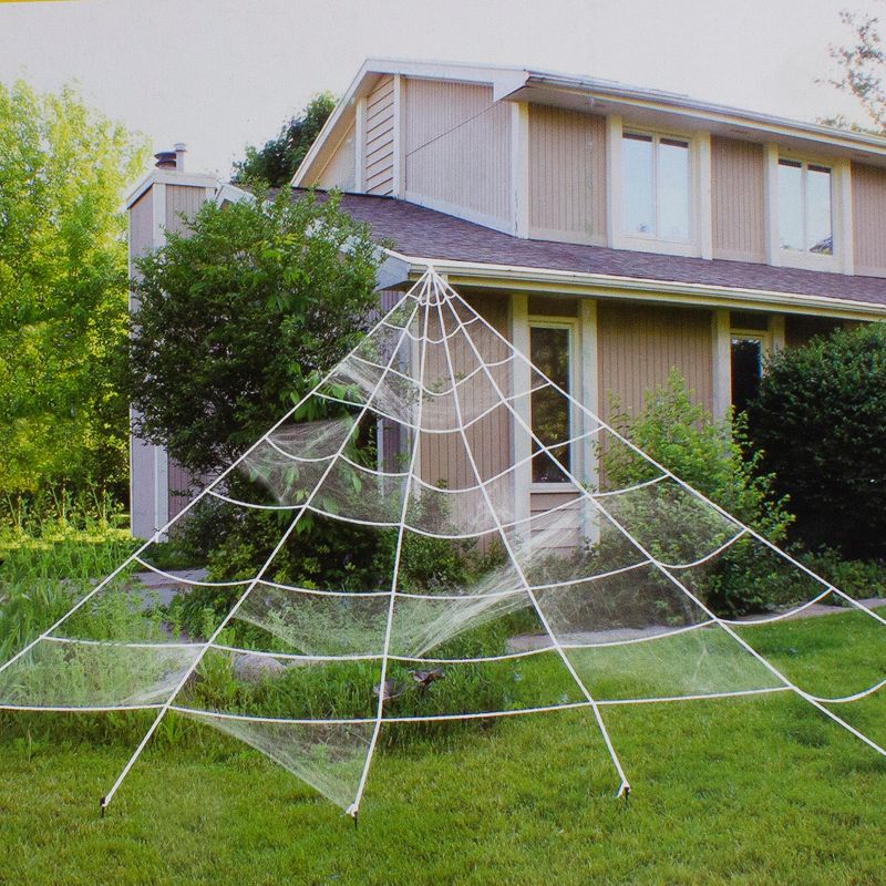 Northlight Giant Outdoor Spider Web Halloween Decoration - 9.8' - White, 1 of 5