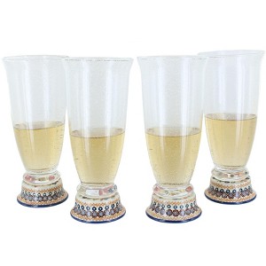Blue Rose Polish Pottery P002 Set of 4 Maf Beer Glasses - 1 of 1