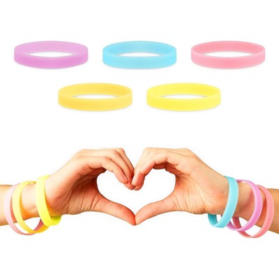 Blue Panda 50 Pack Jelly Silicone Bracelets Wristbands for Kids Adults, Birthday Party Favors (5 Colors)