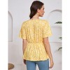 Clearlove Pregnancy Top Women's Drawstring Front V Neck Maternity T Shirt Short Sleeve Peplum Blouse - 4 of 4