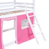 NicBex Twin Size Bunk Bed Roof Shape Loft Bed Pine Bed Frame with Windows, Sills, Tent, Inclined Ladder and Guardrail, No Box Spring Required - 4 of 4