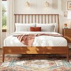 Polibi Boho Platform Bed Frame with Tall Slanted Headboard & Metal Support - 2 of 4