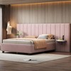 Full Size Upholstered Platform Bed with Big Headboard, Bedroom Furniture - 2 of 4