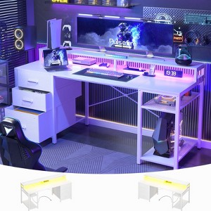 Aheaplus Computer Desk with File Drawers, Home Office Desk with Storage Shelves, Monitor Stand - 1 of 4