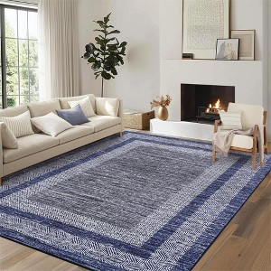 Modern Machine Washable Area Rug Ultra Thin Stain Resistant Non Shedding Non Slip Pet Friendly Floor Rug for Living Room Bedroom - 1 of 4