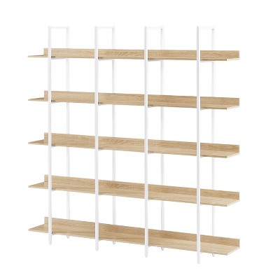 NicBex 5-Tier Bookshelf with Style Shelf & Metal Frame Bookcases for Living Room Home Office