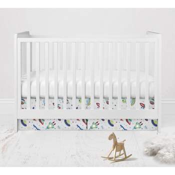 Bacati - Space Multicolor Boys Cotton Crib/Toddler Crib Skirt