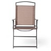 4pc Patio Folding Chairs - Brown - Crestlive Products: Outdoor Mesh, Weather-Resistant, Steel Frame, No Assembly Required - 4 of 4