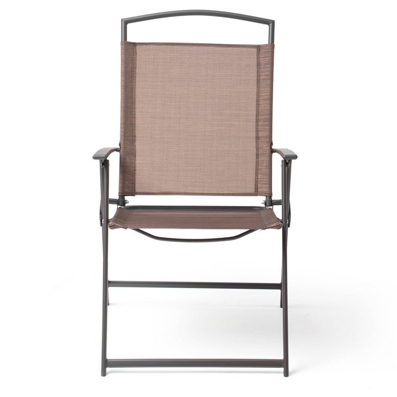 4pc Patio Folding Chairs - Brown - Crestlive Products, 5 of 12