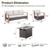 4 Pieces Patio Furniture Set with 41" Propane Fire Pit Table, Deep Seating Wicker Sofa Couch with Swivel Glider Chairs Set Patio Conversation Set - 2 of 4