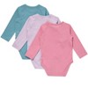 Hanes Pure Comfort Baby Long Sleeve Bodysuits, Organic Cotton, Boys & Girls, 3-Pack - 2 of 2