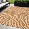 Orange And Ivory Geometric Washable Indoor Outdoor Area Rug - 2 of 4
