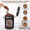 NewHome "61oz Stainless Steel Coffee Canister with Scoop, Airtight Seal & Date Tracker for Beans & Grounds" Black - 4 of 4